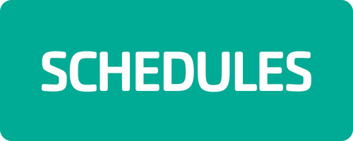 a green square with the word "SCHEDULES"
